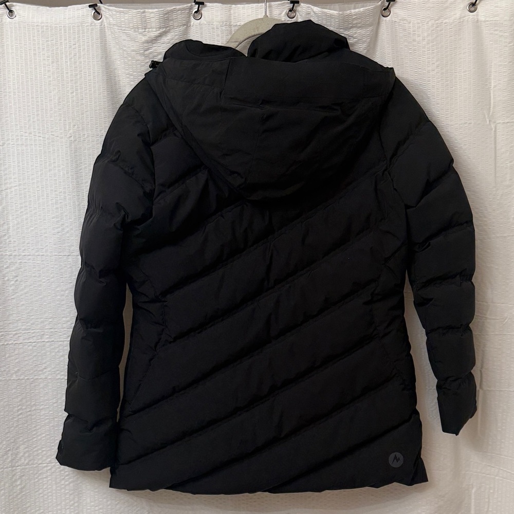 Marmot Women's Black Quilted Hooded Puffer Coat View 3